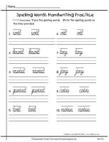 wonders unit five week two printout cursive spelling