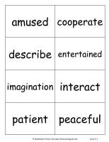 wonders unit five week two printout vocabulary cards