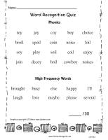 wonders unit five week two printout word quiz