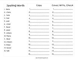 wonders unit four week five printout spelling cover copy write