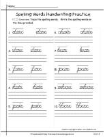 wonders unit four week five printout cursive spelling