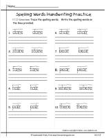 wonders unit four week five printout spelling handwriting