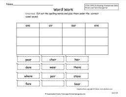 wonders unit four week five printout word sort