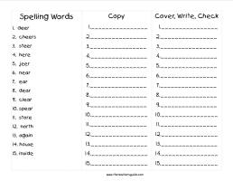 wonders unit four week four printout  spelling words cover copy write