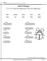 wonders unit four week four printout  spelling word shapes