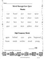 wonders unit four week four printout  word quiz