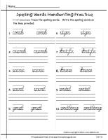 wonders unit four week one handwriting cursive