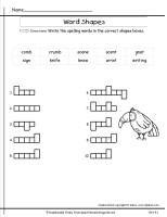 wonders unit four week one spelling word shapes