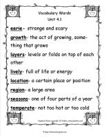 wonders unit four week one vocabulary words