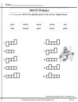 wonders unit four week three printout spelling word shapes