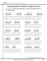 wonders unit four week three printout spelling handwriting cursive