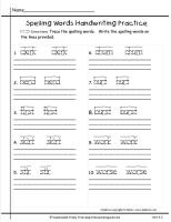 wonders unit four week three printout handwriting print spelling