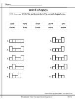 wonders unit four week three printout spelling word shapes