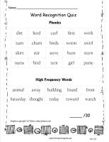 wonders unit four week three printout word quiz