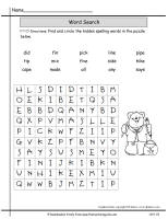 wonders unit one week five spelling words wordsearch