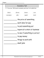 wonders unit one week five vocabulary test printout