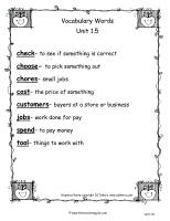 wonders unit one week five vocabulary words printout