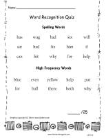 wonders unit one week one spelling words