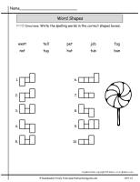 wonders unit one week two spelling words shapes printout