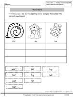 wonders unit one week two spelling sort printout