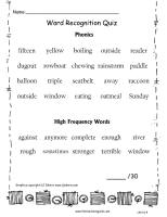 second grade wonders unit six week four printout word quiz