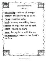 second grade wonders unit six week two printouts vocabulary words