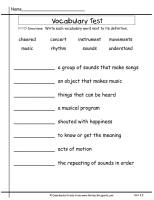 second grade wonders unit three week five vocabulary test