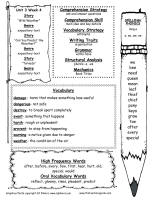 second grade wonders unit three week four weekly outline