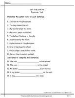 wonders second grade unit three week one grammar test