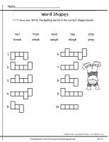 wonders second grade unit three week one spelling shapes