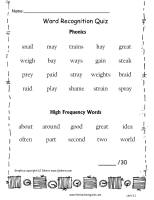 wonders second grade unit three week one word quiz