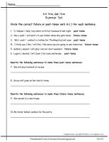 second grade wonders unit three week three grammar test