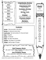 second grade wonders unit three week three weekly outline