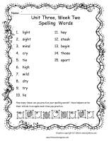 wonders second grade unit 3 week two spelling words