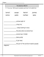 wonders 2nd grade unit two week three vocabulary matching worksheet